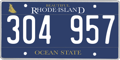 RI license plate 304957