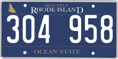 RI license plate 304958