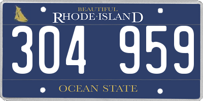 RI license plate 304959