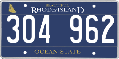 RI license plate 304962