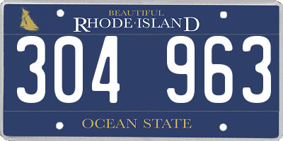 RI license plate 304963