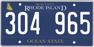 RI license plate 304965