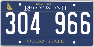RI license plate 304966