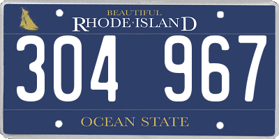 RI license plate 304967