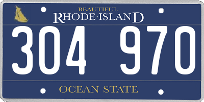 RI license plate 304970