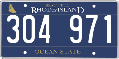 RI license plate 304971