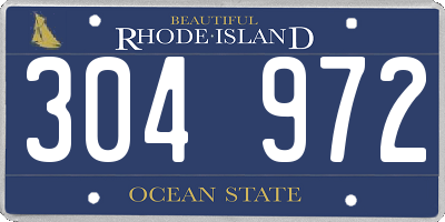 RI license plate 304972