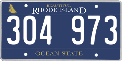 RI license plate 304973