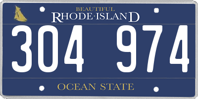 RI license plate 304974