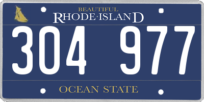 RI license plate 304977