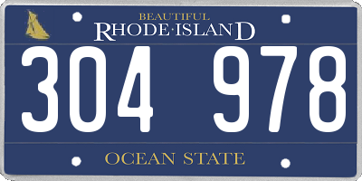 RI license plate 304978