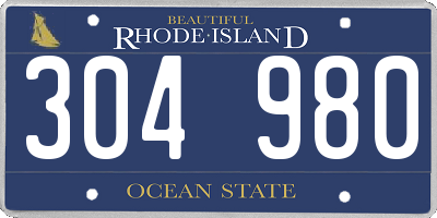 RI license plate 304980