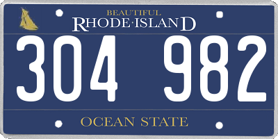 RI license plate 304982