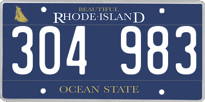 RI license plate 304983