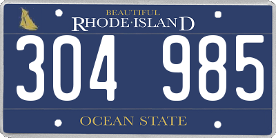 RI license plate 304985