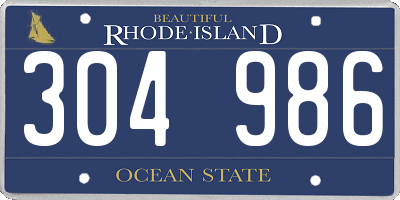 RI license plate 304986