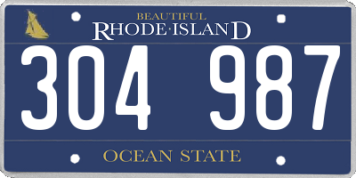 RI license plate 304987