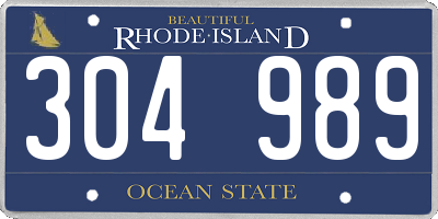 RI license plate 304989