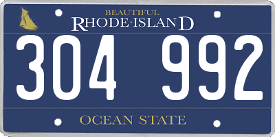 RI license plate 304992