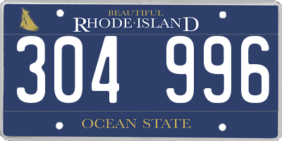 RI license plate 304996