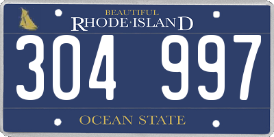 RI license plate 304997