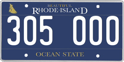 RI license plate 305000