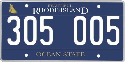 RI license plate 305005