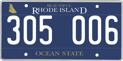RI license plate 305006