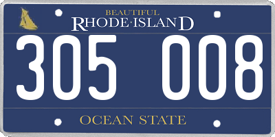 RI license plate 305008