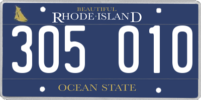 RI license plate 305010