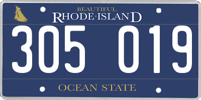 RI license plate 305019