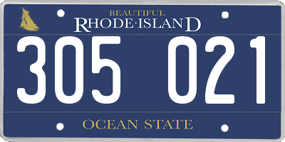 RI license plate 305021