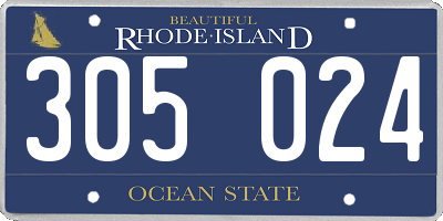 RI license plate 305024