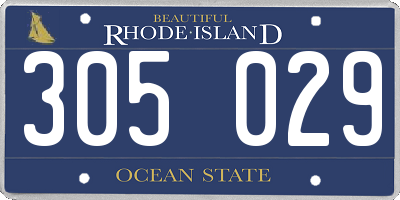 RI license plate 305029