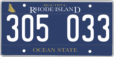 RI license plate 305033