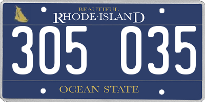 RI license plate 305035