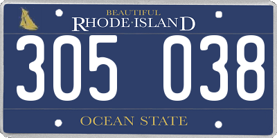 RI license plate 305038