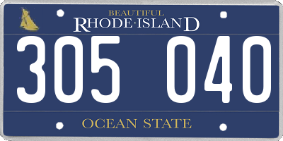RI license plate 305040