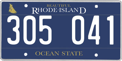 RI license plate 305041