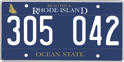 RI license plate 305042