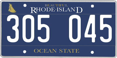 RI license plate 305045