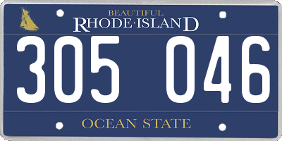 RI license plate 305046
