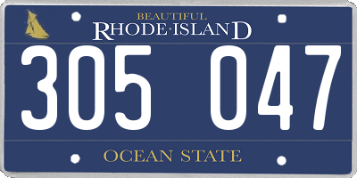 RI license plate 305047