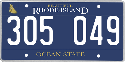RI license plate 305049
