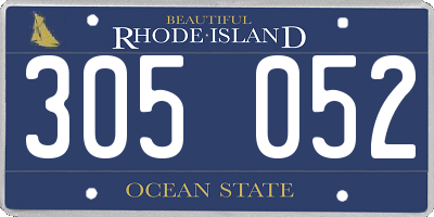 RI license plate 305052