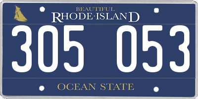 RI license plate 305053