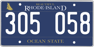 RI license plate 305058