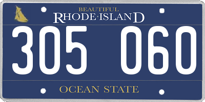 RI license plate 305060