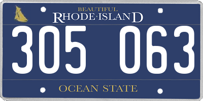 RI license plate 305063