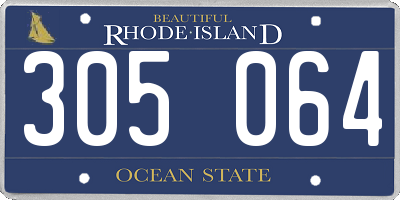 RI license plate 305064